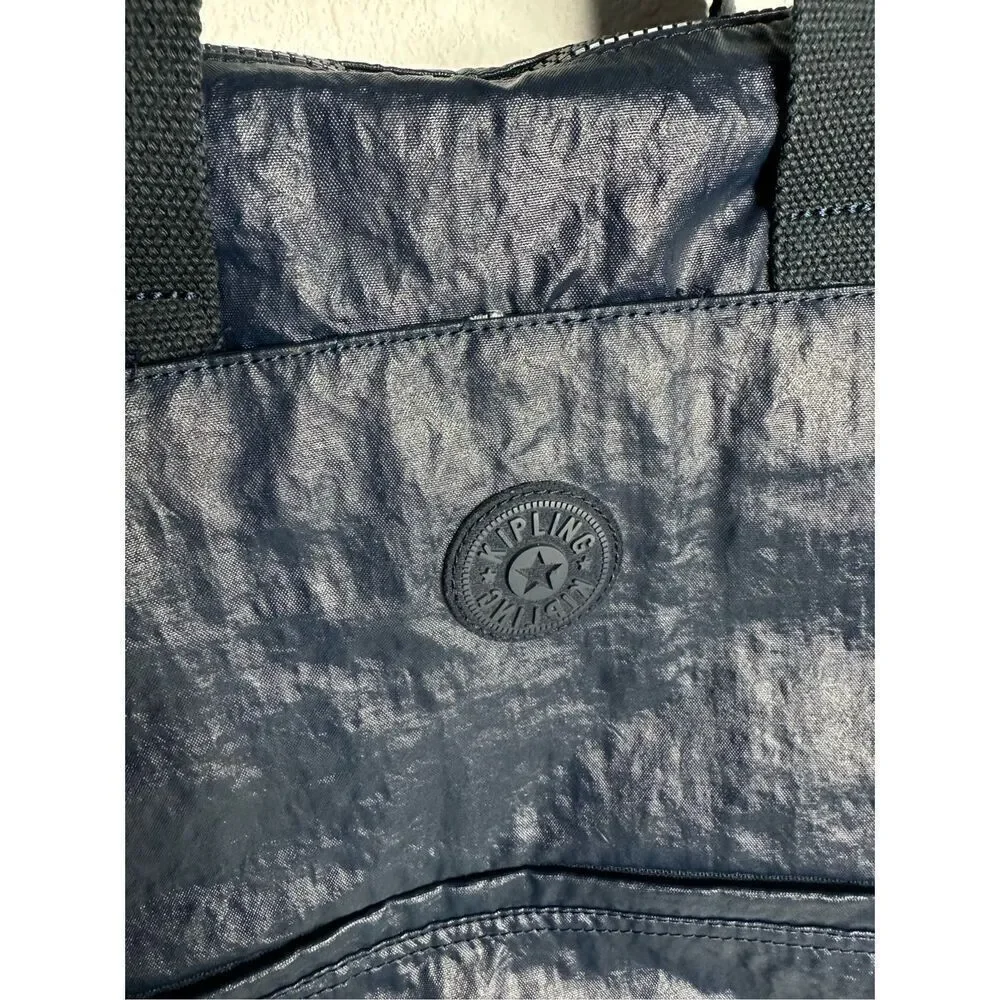 Kipling Large Tote Purse Blue Kipling Dome Organizer Bag No Shoulder Strap *Note